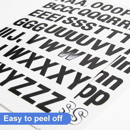 Alphabet Numbers Stickers Black Colors, 1" A to Z 0 to 9 Self-Adhesive Sticker for DIY Cards Scrapbooks Labeling (346/Pack), 1-Pack
