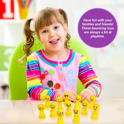 24 Pcs Jumping Emoticon Popper Toys Spring Launchers Party Favors for Kids Birthday Bulk Goodie Bag Stuffers Fillers School Prize for Kids Classroom Gift Bag Toys