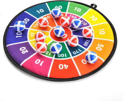 Dart 14" Padded (Reduce Pounding Noices) Board Game for Kids with 12 Sticky Balls | Outdoor and Indoor Play Activity | Great for Birthday Gifts