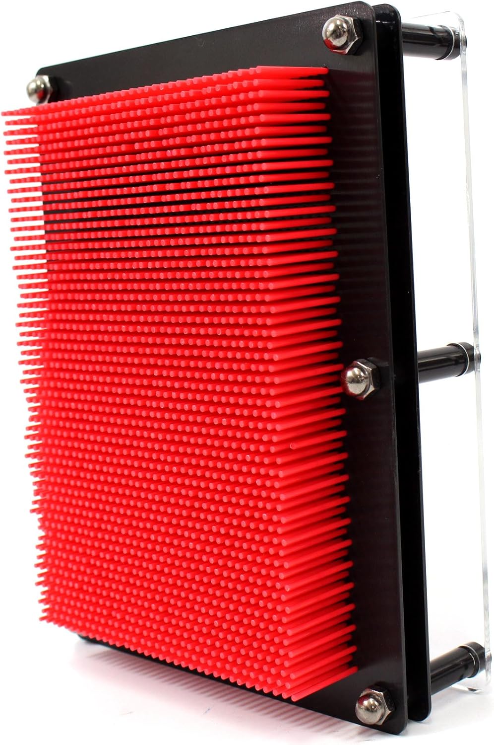 PowerTRC 3D Pin Art Sculpture - Pin Impression Toy - Pin Impression Hand Mold - Great Toy for Kids (6" x 8" Red)