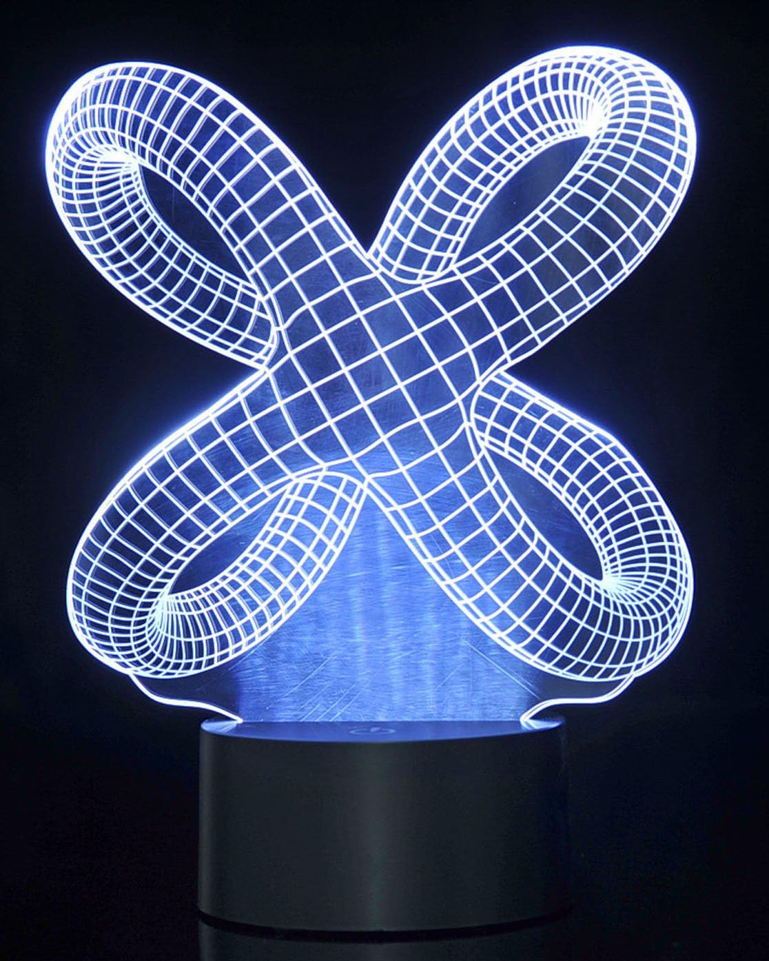 PowerTRC 3D LED Optical Illusion Crisscross Rings Night Light Multi-Colored USB Powered