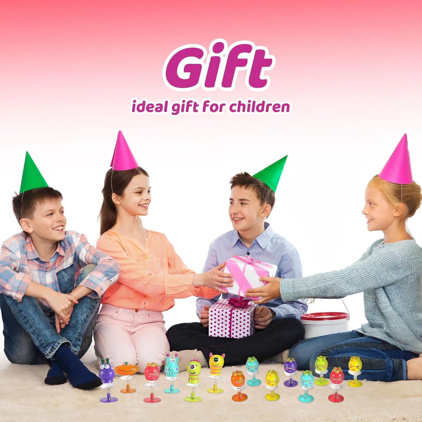 60 Pcs Jumping Popper Toys Big Eye Monster Spring Launchers Pop Up Bouncing Party Favors for Toddlers Birthday Bulk Goodie Bags Stuffers, School Prizes Classroom Rewards Gifts Bag Toys