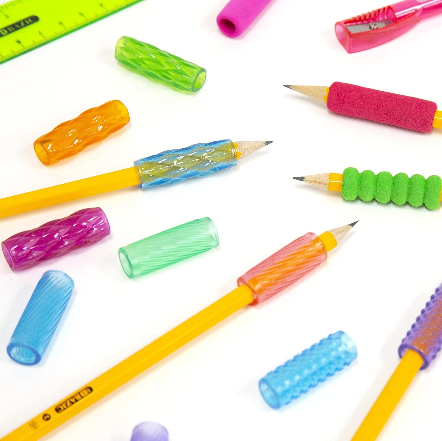 Assorted Color Gel Pencil Grip Pen Grip, Finger Grip Pencil Holder, Style May Vary (8/Pack), Pack of 1