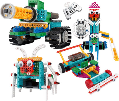 PowerTRC 4 in 1 STEM Robotic Building Kits | Remote Control Educational Engineering Toy for Kids | DIY Science Robot Kit for Boys & Girls (237 Pieces)