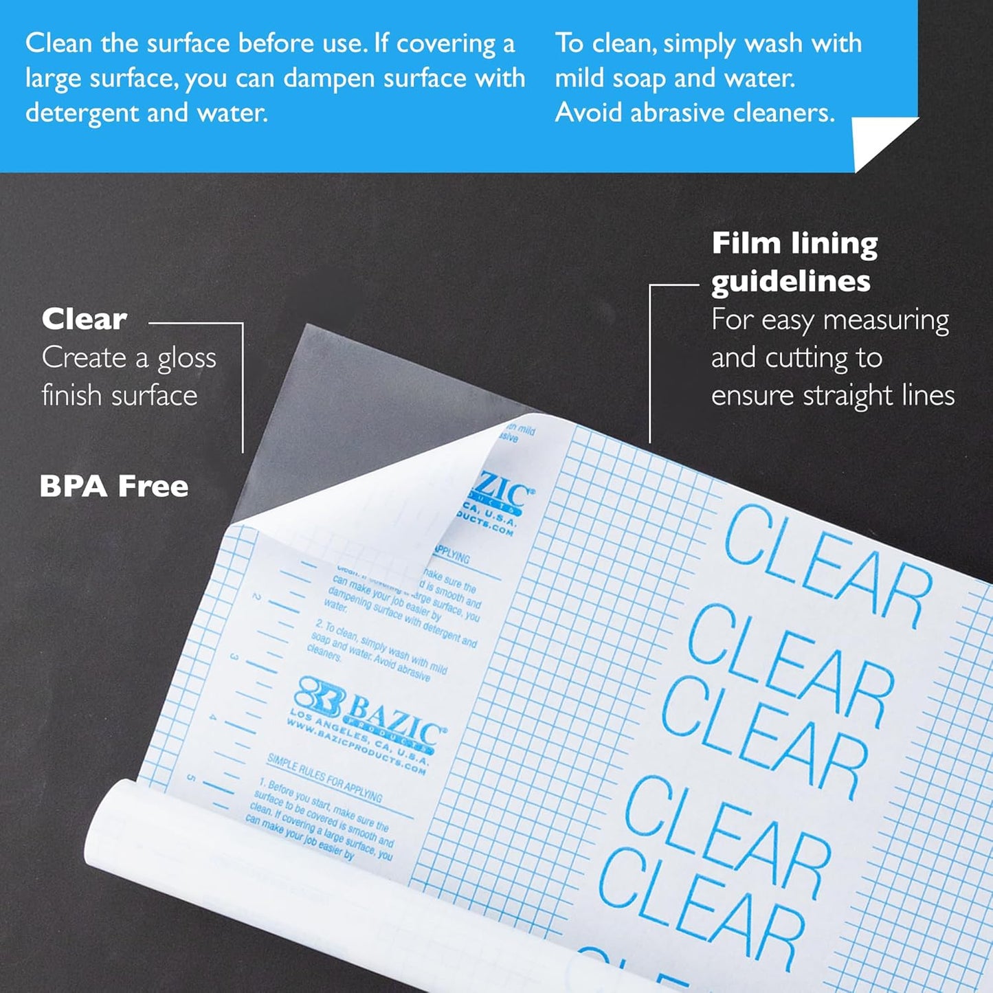 Book Wrap - Clear Book Cover Self Adhesive Book Protector for Book Covers for Paperbacks, Plastic Cover for Books, Clear Contact Paper Peel and Stick, 17.5" x 1.7 Yard Roll, 1-Roll