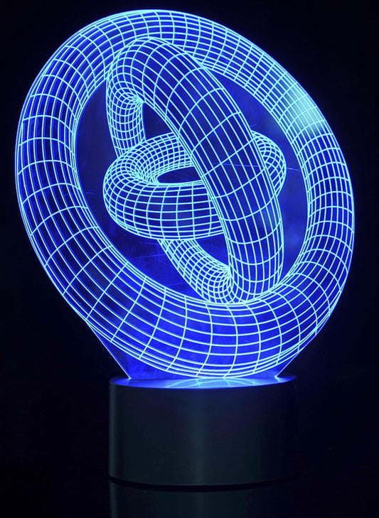 3D LED Night Light Optical Illusion Rings, Desk Table Lamp Color Change Multi Effects Functions | 7 Colors USB Powered Birthday & Party Gift