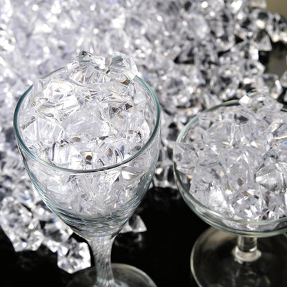 1 inches Fake Ice Cubes Stones, 530 Pcs 3 lb Vase Fillers for Centerpieces Table Decorations for Party Winter Decorative Rocks Home Decor Wedding Food Display