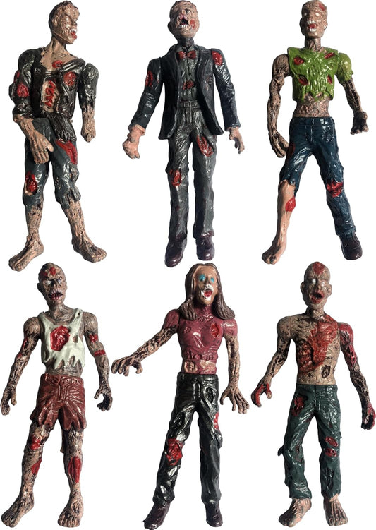 Toy Zombie Action Figures with Movable and Detachable Joints | Mini Zombie Figurines | Great for Presents, Decoration, and Party Favors | Pack of 6, 4 Inches Tall Zombies