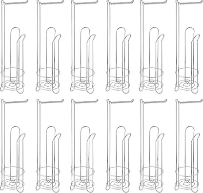 Toilet Paper Holder Stand and Tissue Paper Roll Dispenser for 4 Mega Rolls, Bathroom Free Standing Tissue Roll Storage Holder Rack, Metal Wire Chrome 5.1" Opening