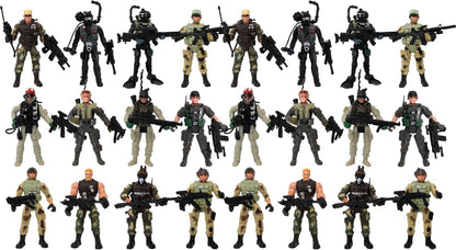 12 Pack Toy Soldiers Action Figures - US Army Men and Special Forces SWAT Team, Joint Movable with Military Weapons Accessories for Boys 8-12