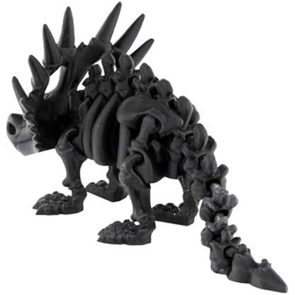 PowerTRC 3D Printed Skeleton Styracosaurus – Prehistoric Collectible Articulating Dinosaur 3D Figurine Desk Decoration for Teens and Adults, Made in USA