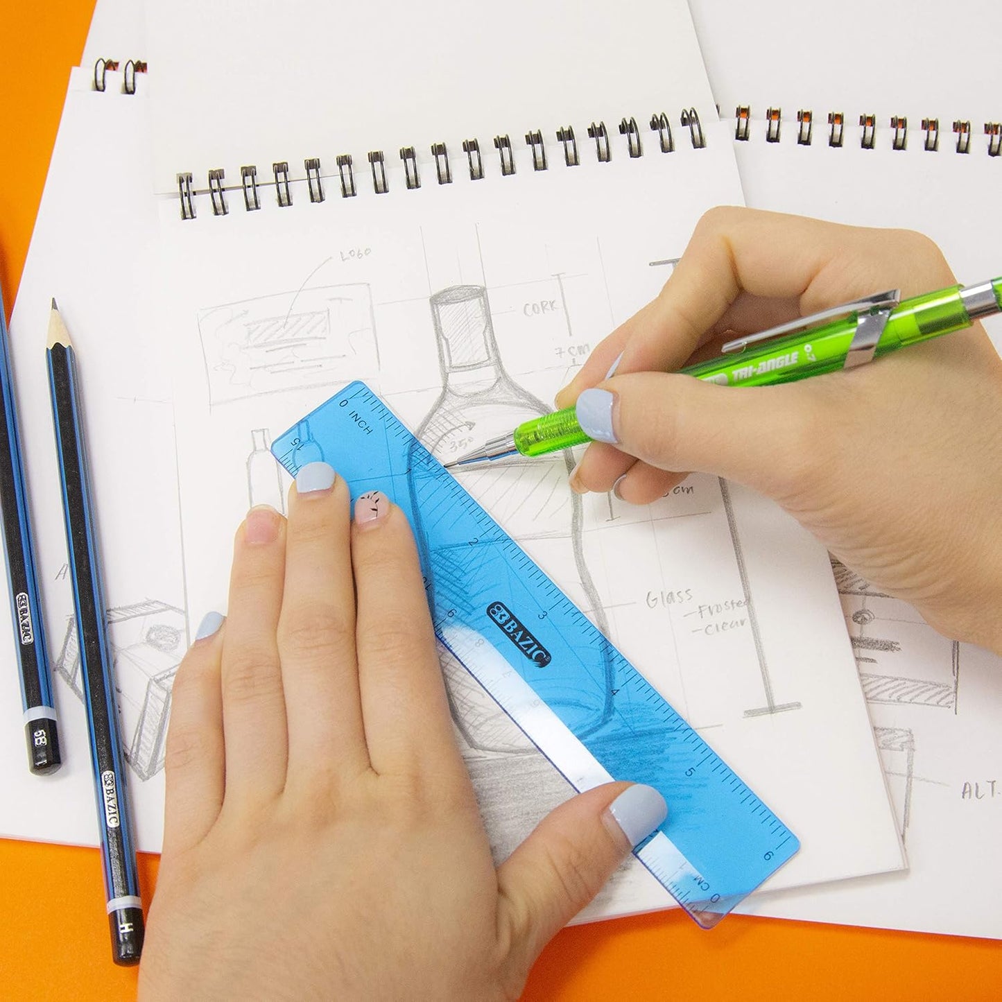 Sketch Pad 50 Sheet 6" X 8", Top Bound Spiral Sketchbook Drawing Pads, Sketching Paper Coloring Book for Artist School, 1-Pack