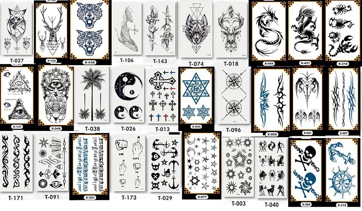 PowerTRC Temporary Tattoos for Adults And Kids | Waterproof Temporary Fake Tattoos | Many Different Designs And Symbols