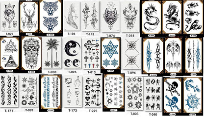 PowerTRC Temporary Tattoos for Adults And Kids | Waterproof Temporary Fake Tattoos | Many Different Designs And Symbols