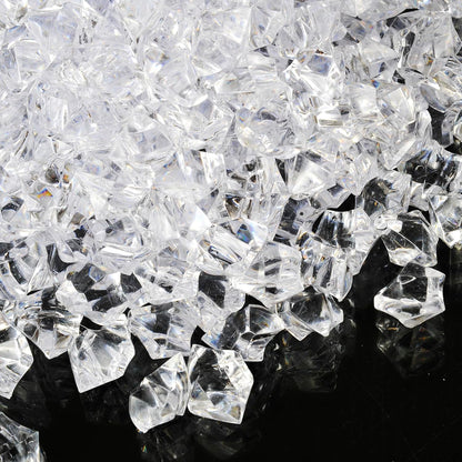 1 inches Fake Ice Cubes Stones, 530 Pcs 3 lb Vase Fillers for Centerpieces Table Decorations for Party Winter Decorative Rocks Home Decor Wedding Food Display