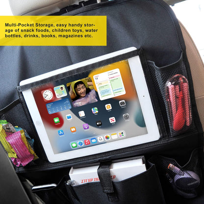 2 Packs Car Backseat Organizer | Car Seat Back Protectors With Storage Pockets And Clear Tablet Holder | Organize Travel Accessories And Bottle Drinks
