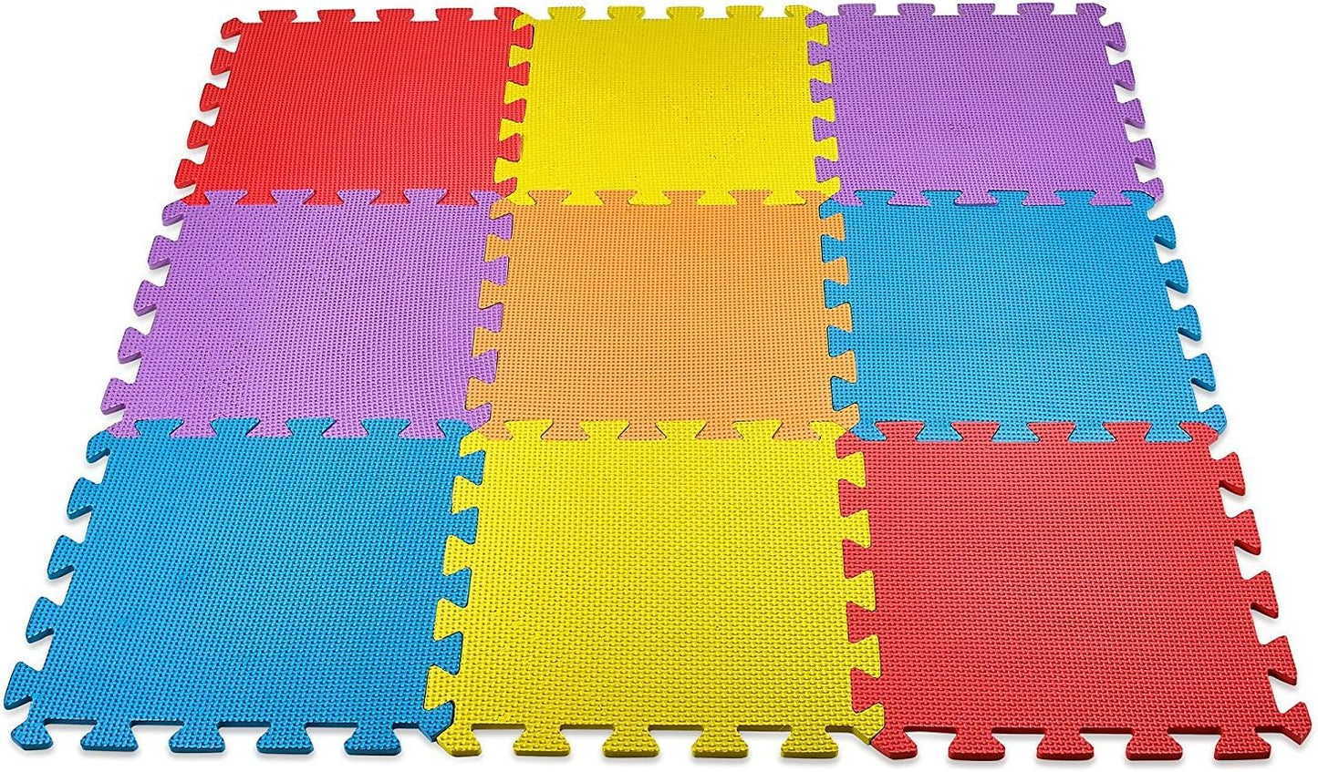 10-Piece Interlocking Floor Mats, Exercise Mat, Safety Play Floor Mat for Kids Tiles Cushions Soft Interlocking Exercise mats Garage Flooring Protector (10 Square Ft)