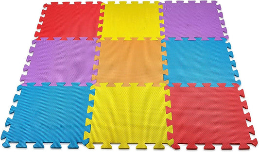 10-Piece Interlocking Floor Mats, Exercise Mat, Safety Play Floor Mat for Kids Tiles Cushions Soft Interlocking Exercise mats Garage Flooring Protector (10 Square Ft)