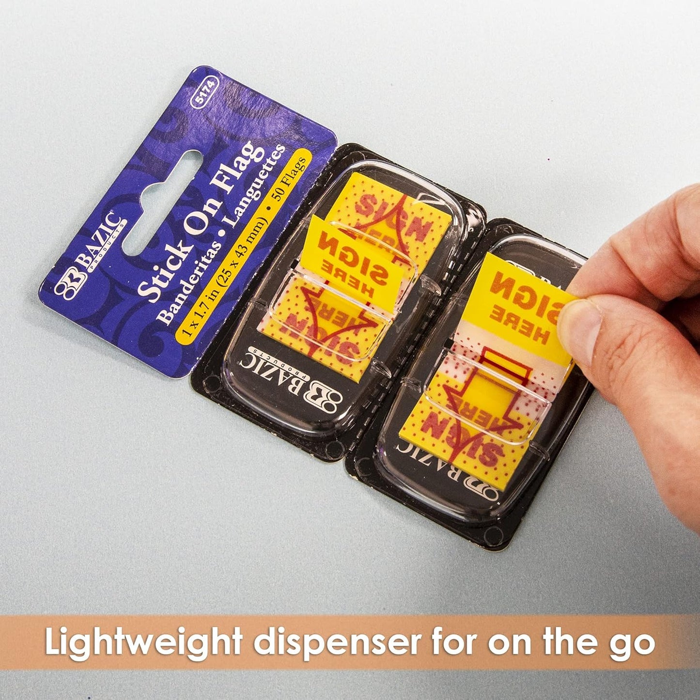 Neon Page Markers Dispensers 1x1.7 Sign Here Neon Colored PET Arrow Flag Index Tabs, Page Bookmarks File Tab (50 Flags/Pack), 1-Pack