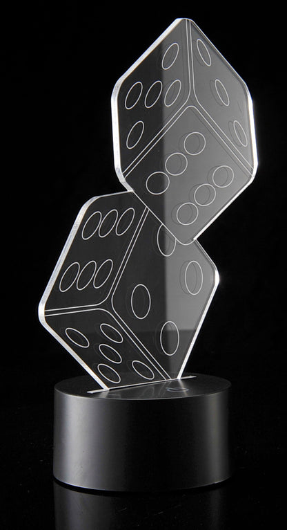 3D Dice Lighting Laser Cut Precision LED Lights