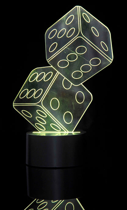 3D Dice Lighting Laser Cut Precision LED Lights