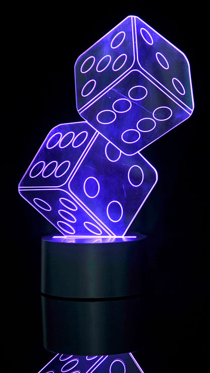 3D Dice Lighting Laser Cut Precision LED Lights