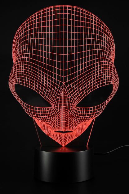 3D Illusion Grow LED Alien Shapes Lamp 7 Colors USB Power