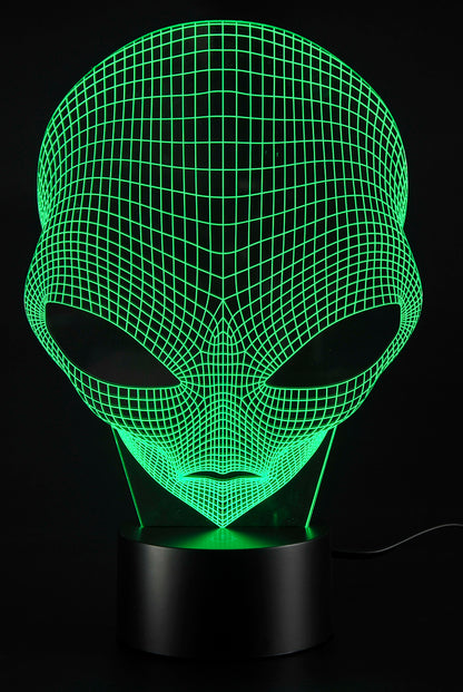 3D Illusion Grow LED Alien Shapes Lamp 7 Colors USB Power