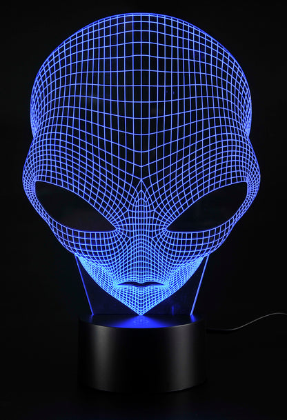 3D Illusion Grow LED Alien Shapes Lamp 7 Colors USB Power