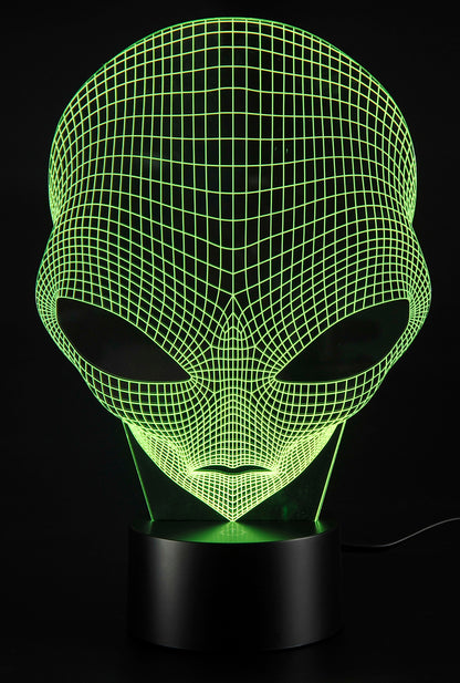 3D Illusion Grow LED Alien Shapes Lamp 7 Colors USB Power