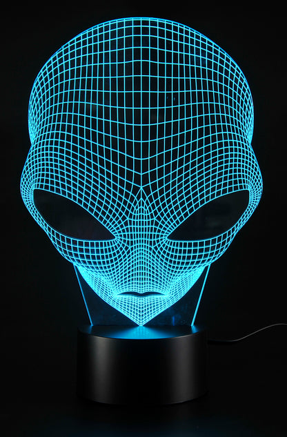 3D Illusion Grow LED Alien Shapes Lamp 7 Colors USB Power