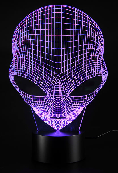 3D Illusion Grow LED Alien Shapes Lamp 7 Colors USB Power