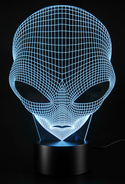3D Illusion Grow LED Alien Shapes Lamp 7 Colors USB Power