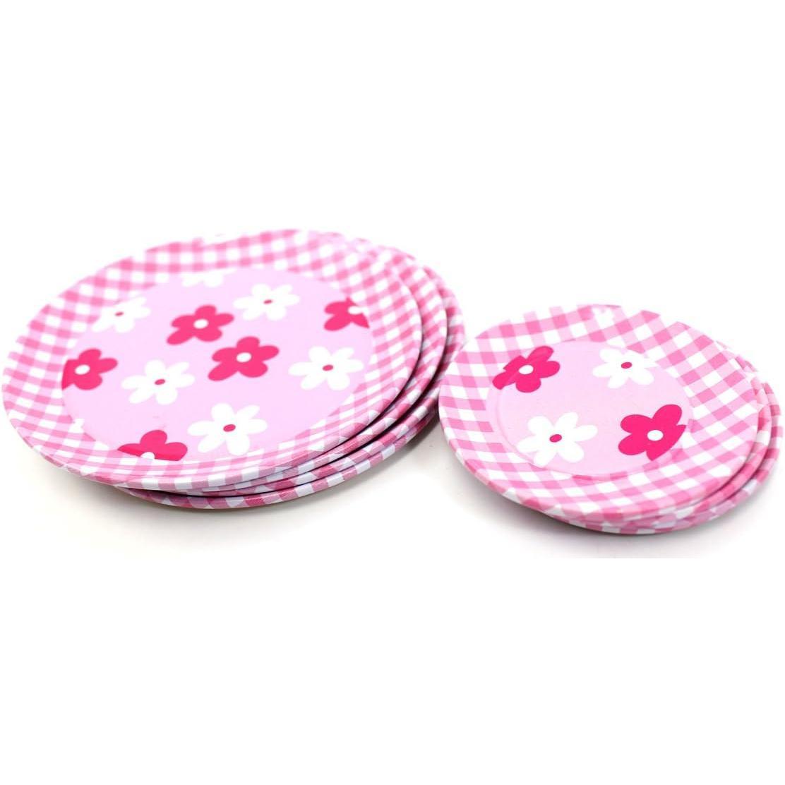 Flower Springtime Children's Kid's Full Metal Durable Pretend Play Toy Tea Set w/ Cups, Tea Pot, Plates, Tray