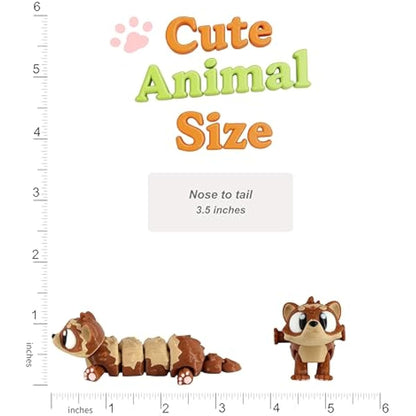 3D Printed Articulated Ferret Fidget Toy 3 Pack – Flexible Cute Animal Desk Decor, Adult Collectible – 3D Printed in USA