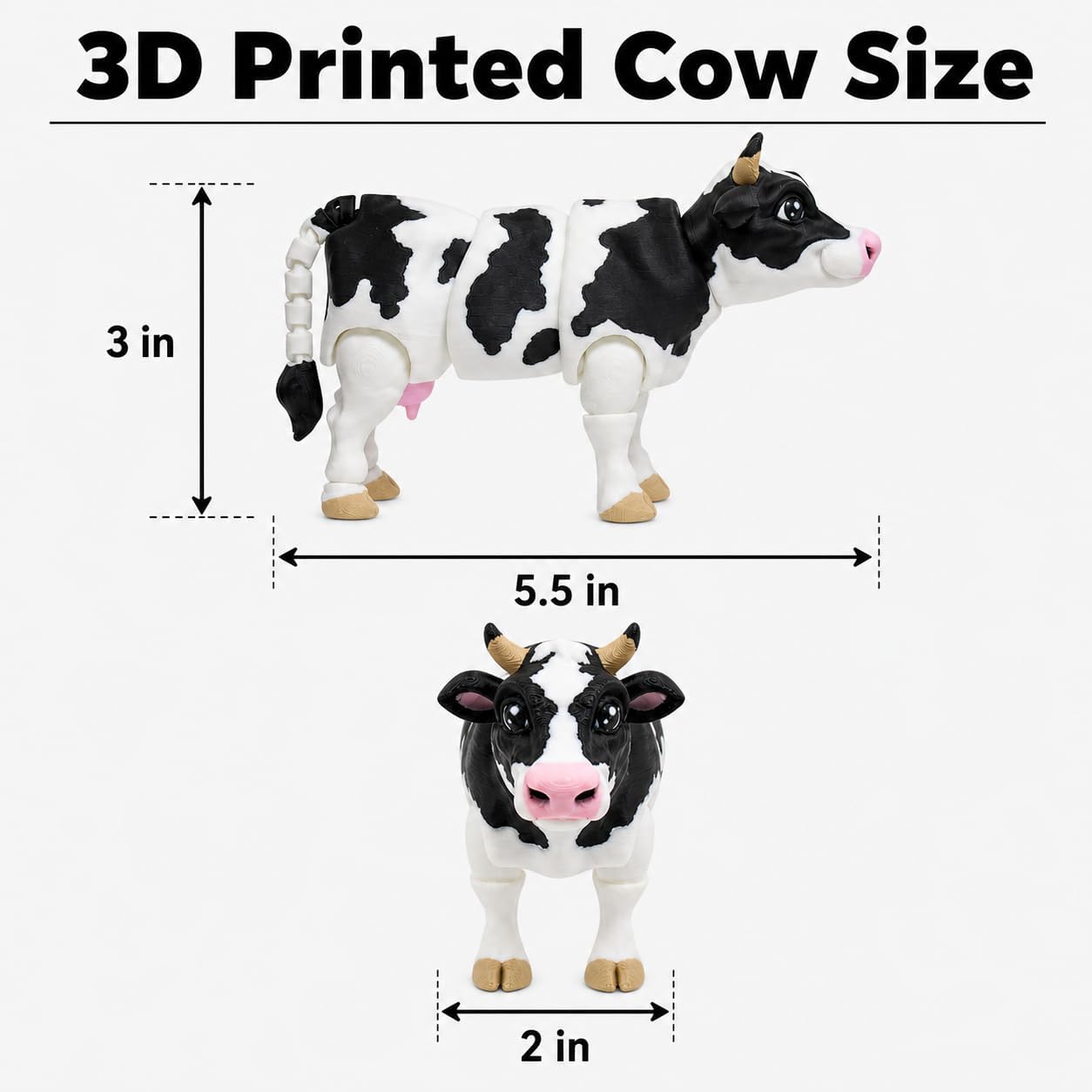 PowerTRC 3D Printed Articulated Animal Figurine, Fidget Desk Decor Collectible Gift – Made in USA(1 PCS)
