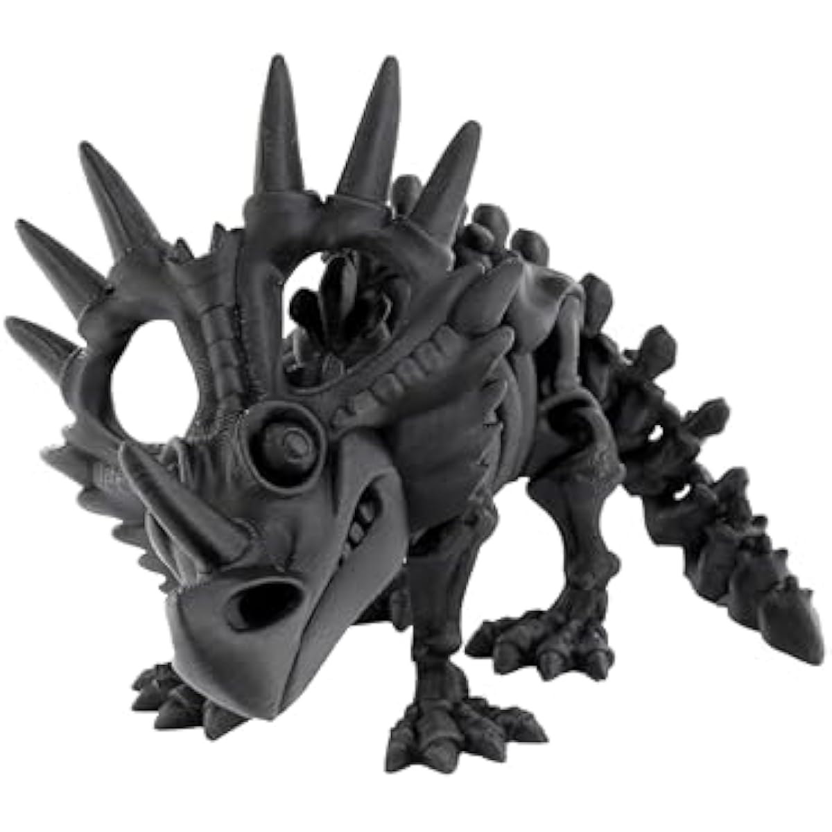 PowerTRC 3D Printed Skeleton Styracosaurus – Prehistoric Collectible Articulating Dinosaur 3D Figurine Desk Decoration for Teens and Adults, Made in USA