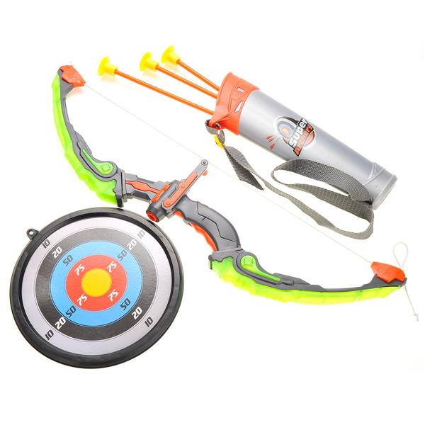 Bow and Arrow Archery Toy for Kids with LED Flashing Lights, Target, Quiver and Suction Cup Arrows