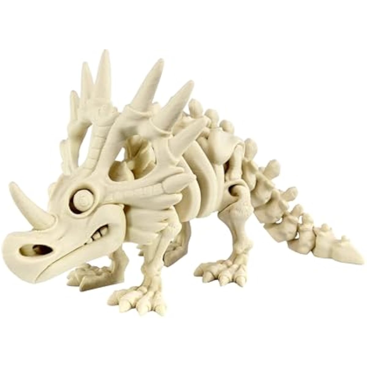 PowerTRC 3D Printed Skeleton Styracosaurus – Prehistoric Collectible Articulating Dinosaur 3D Figurine Desk Decoration for Teens and Adults, Made in USA