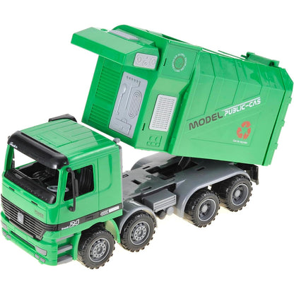 14” Large Garbage Truck Toy Big Construction Vehicle Toy Friction Powered Oversized Pretend Toy Gifts Toy for Toddlers Boy Toys Age 5-6 Years Old