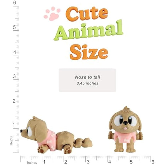 3D Printed Articulated Golden Retriever Dog Fidget Toy 3 Pack – Flexible Cute Animal Desk Decor, Adult Stress Relief Collectible – 3D Printed in USA