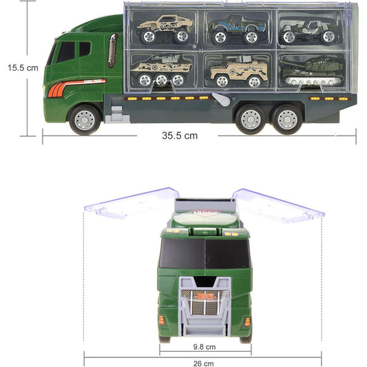 Army Toys for Boys 6-8 8-12, Die-Cast Army Military Vehicles Toys, Diecast Army Trucks and Cars with Carrier Truck, Kids Army Toys, Military Trucks for Boys