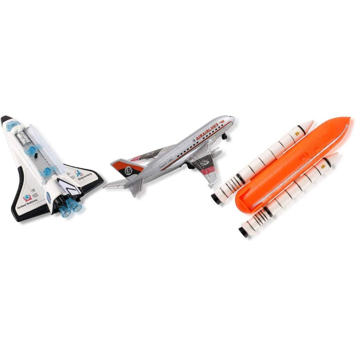 Diecast Space Shuttle Toy for Kids, Rocket Ship Pretend Play Toys, Astronaut Planet Exploration Space Station Play Set Science Toy for Kids Boys Girls Ages 3 4 5 6 7 8 9 Years Old Fun Gift