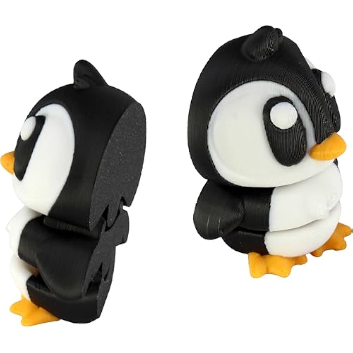 PowerTRC 3D Printed Articulated Penguin Fidget Toy 3 Pack – Flexible Cute Animal Desk Decor, Adult Fidget Collectible – 3D Printed in USA