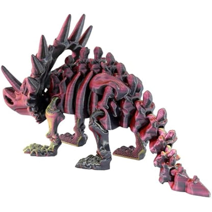 PowerTRC 3D Printed Skeleton Styracosaurus – Prehistoric Collectible Articulating Dinosaur 3D Figurine Desk Decoration for Teens and Adults, Made in USA