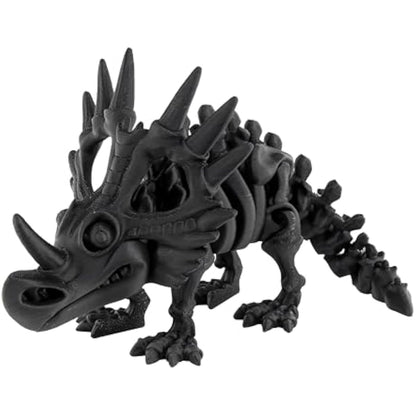 PowerTRC 3D Printed Skeleton Styracosaurus – Prehistoric Collectible Articulating Dinosaur 3D Figurine Desk Decoration for Teens and Adults, Made in USA