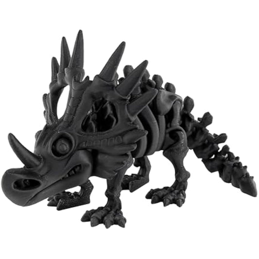 PowerTRC 3D Printed Skeleton Styracosaurus – Prehistoric Collectible Articulating Dinosaur 3D Figurine Desk Decoration for Teens and Adults, Made in USA