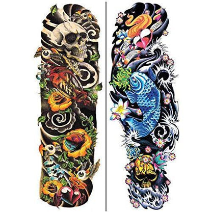 Temporary Tattoo Full Sleeve, 20 Sheets Of Full And Half Sleeve Temporary Tattoos Stickers For Men, Women, Boys And Girls Easy To Use For Events