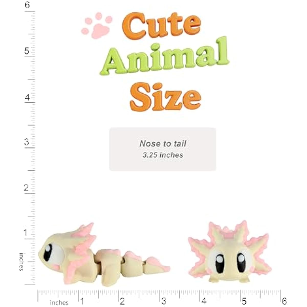 PowerTRC 3D Printed Articulated Axolotl Fidget Toy 3 Pack – Flexible Cute Animal Desk Decor, Adult Fidget Collectible – 3D Printed in USA