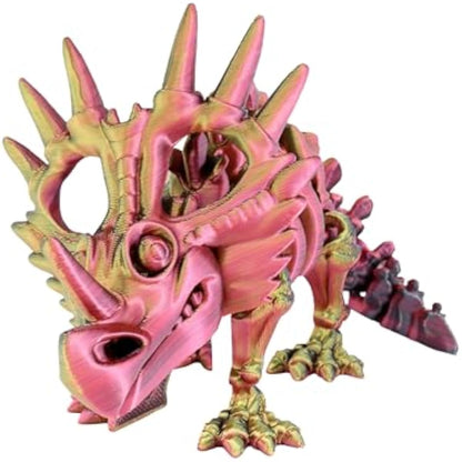 PowerTRC 3D Printed Skeleton Styracosaurus – Prehistoric Collectible Articulating Dinosaur 3D Figurine Desk Decoration for Teens and Adults, Made in USA